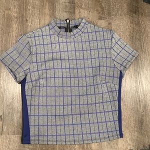 Plaid Mock Neck Crop Top